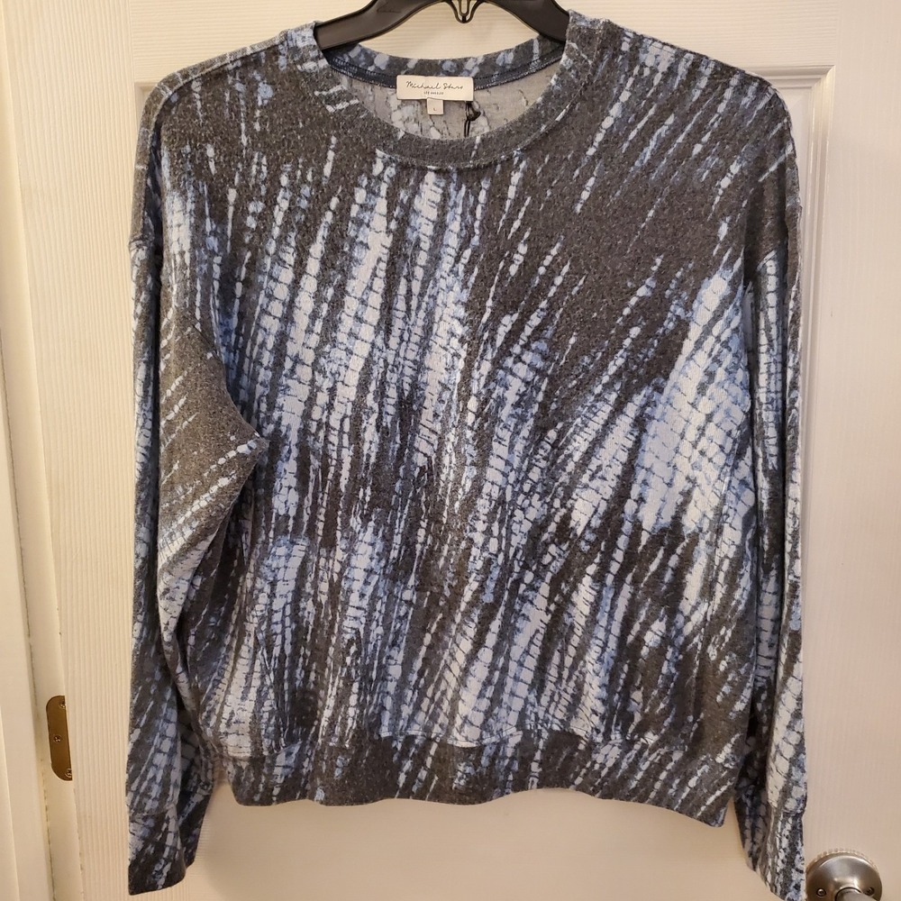 Michael Stars sz L gigi crew neck lightweight sweatshirt athleisure gym casual